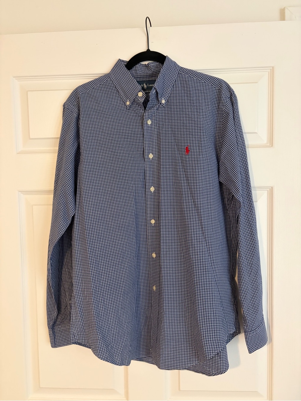 Polo by Ralph Lauren Men's Blue Gingham Button-Down Shirt Classic Fit
